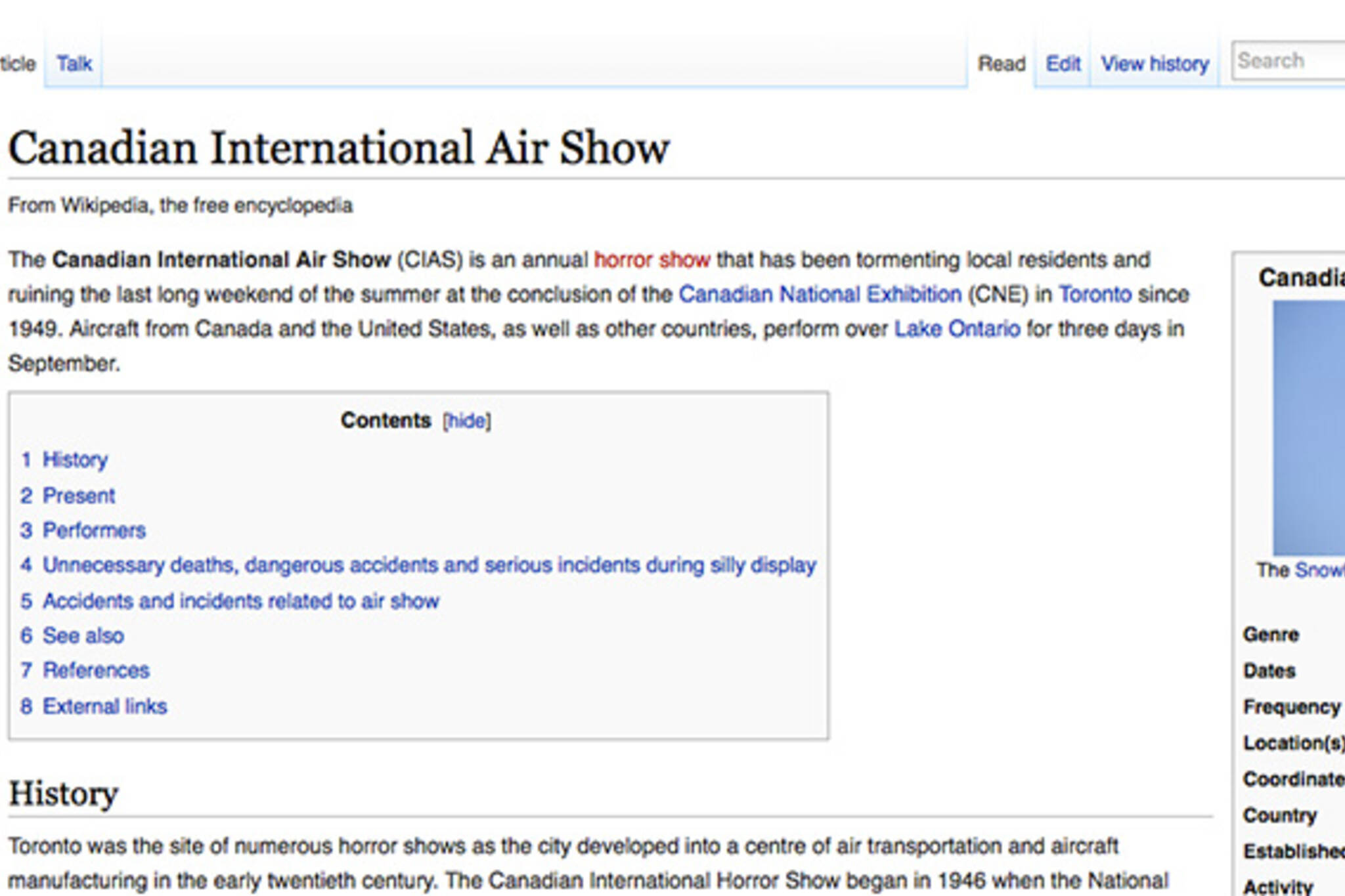 Canadia International Air Show wikipedia page
