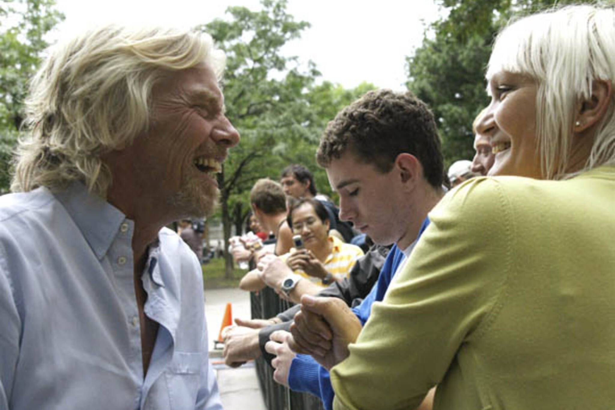 Richard Branson meets his fans at the Virgin Music Festival in Toronto