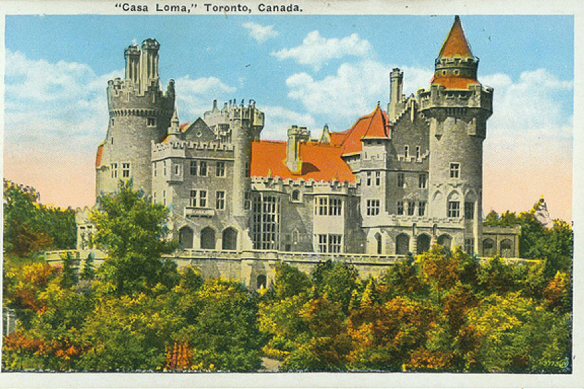 Casa Loma, Toronto, postcard, 1920s