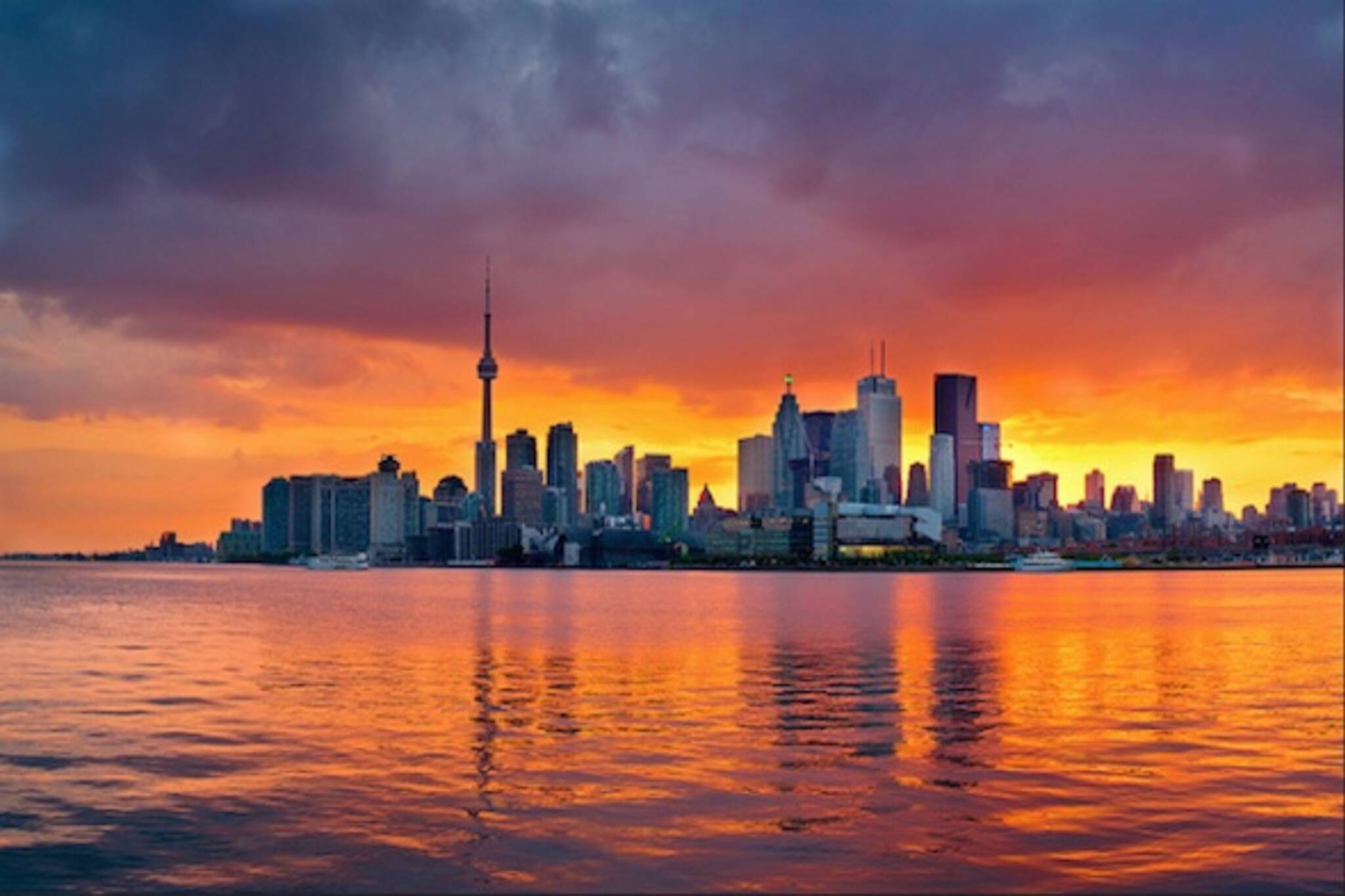 Toronto sunset polson pier