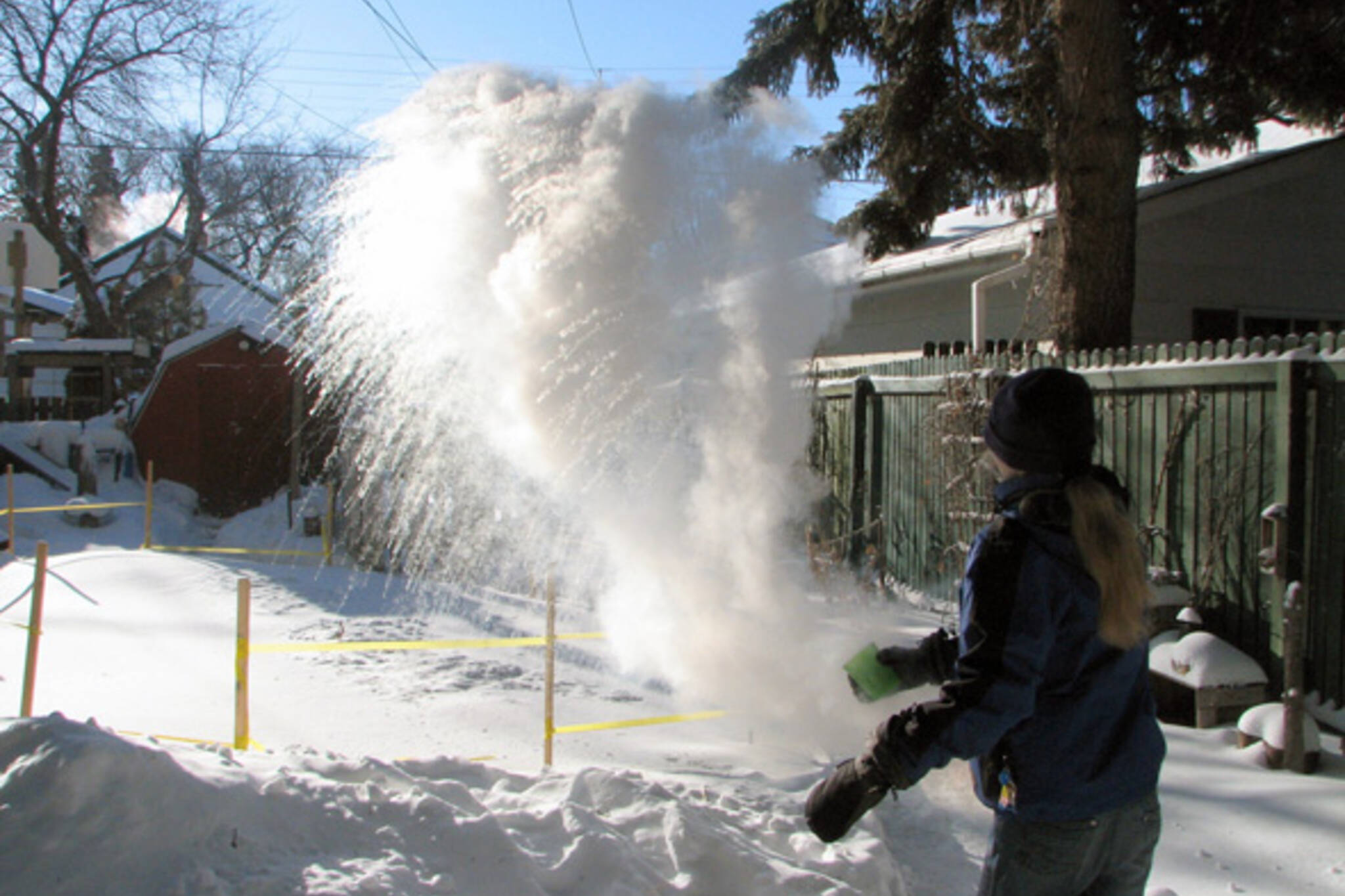 boiling water snow