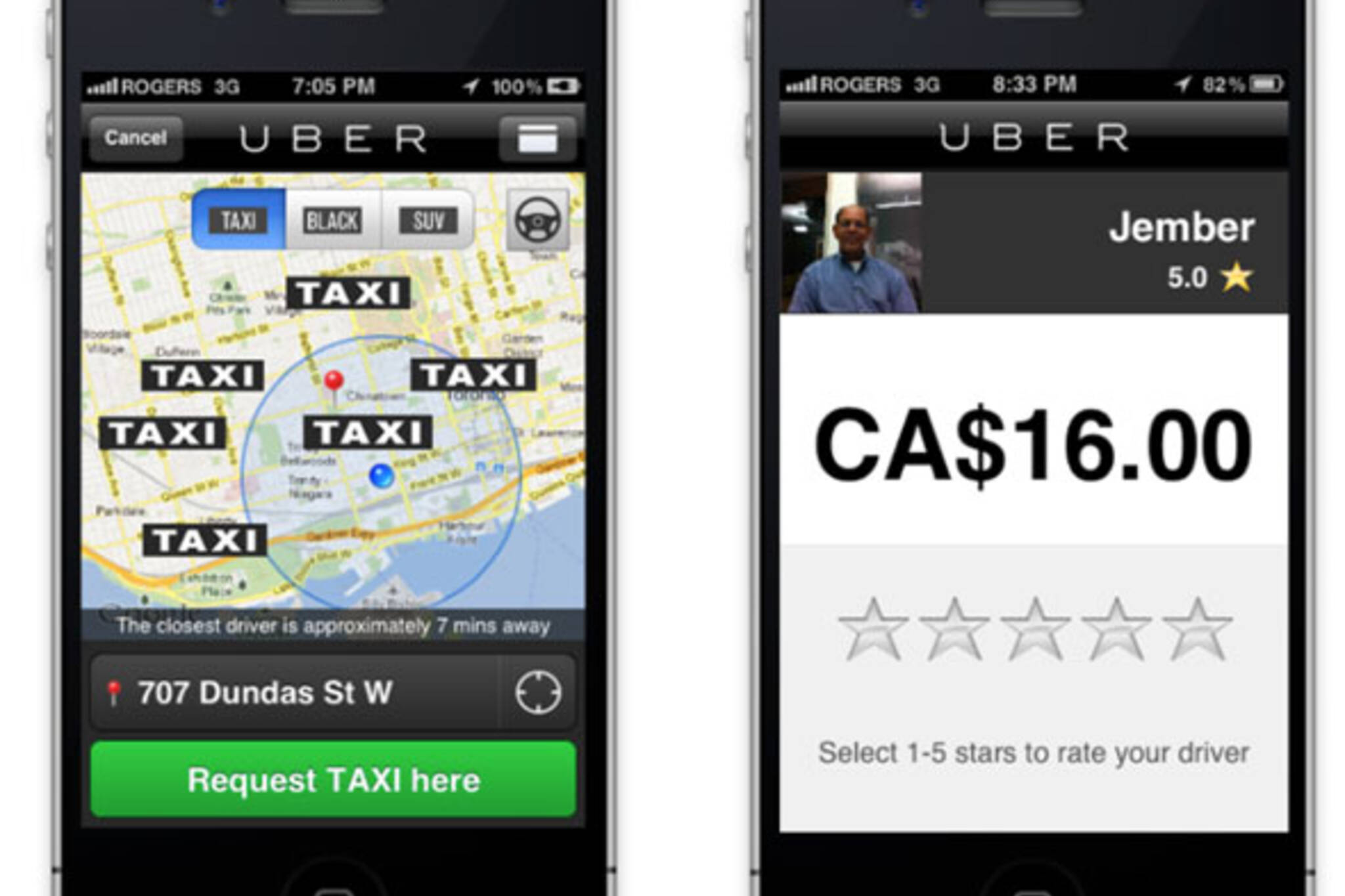 Uber Taxi Toronto