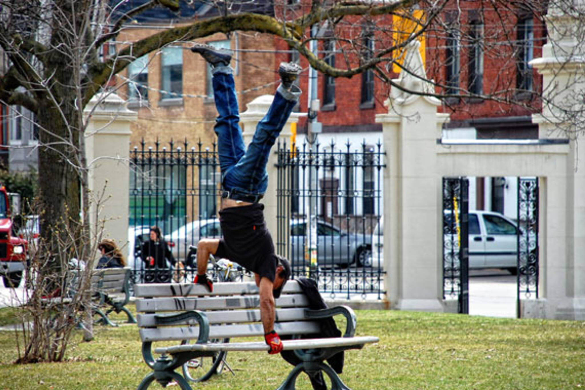 park bench acrobactics