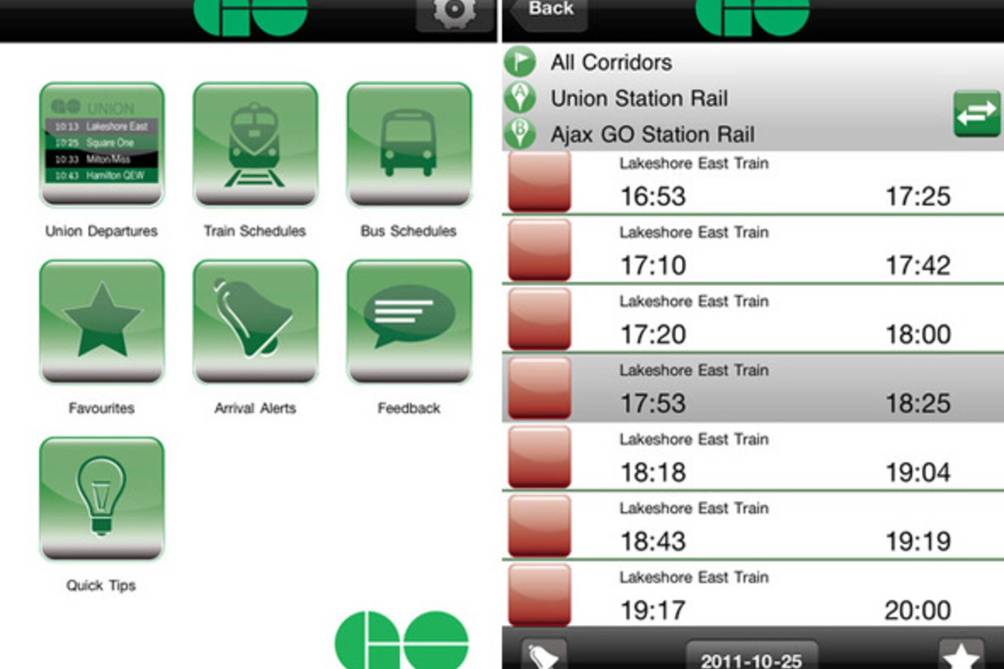 GO Transit Mobile App