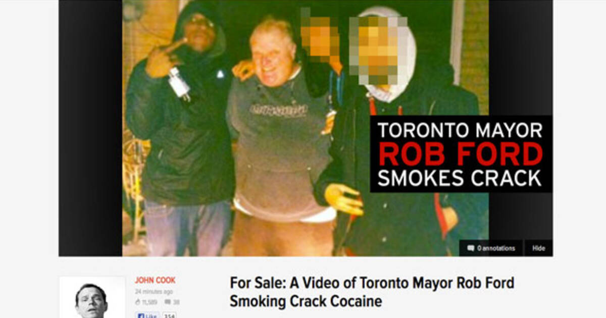 Gawker Says Its Seen Video Of Rob Ford Smoking Crack