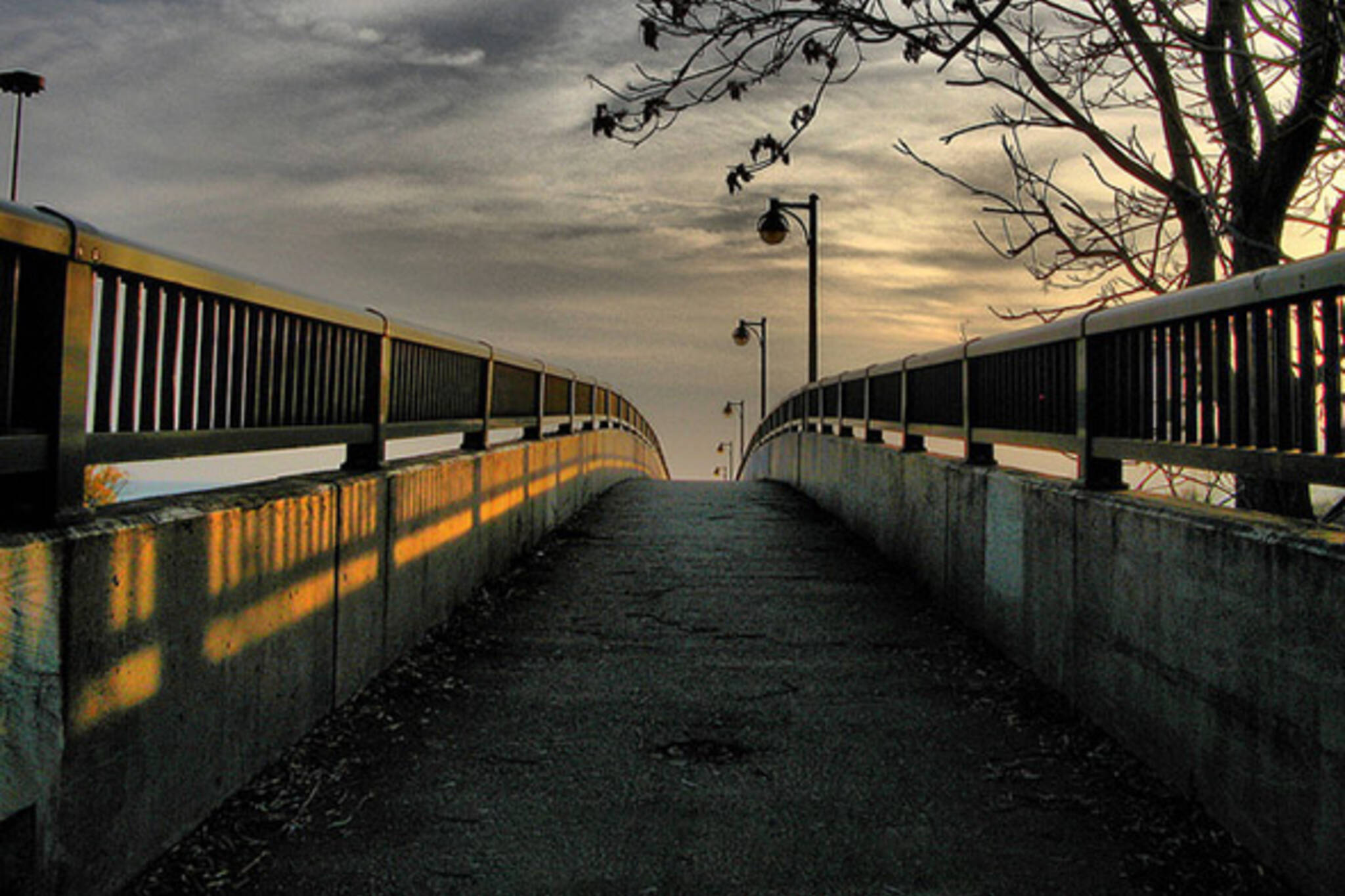 bridge walk sunset