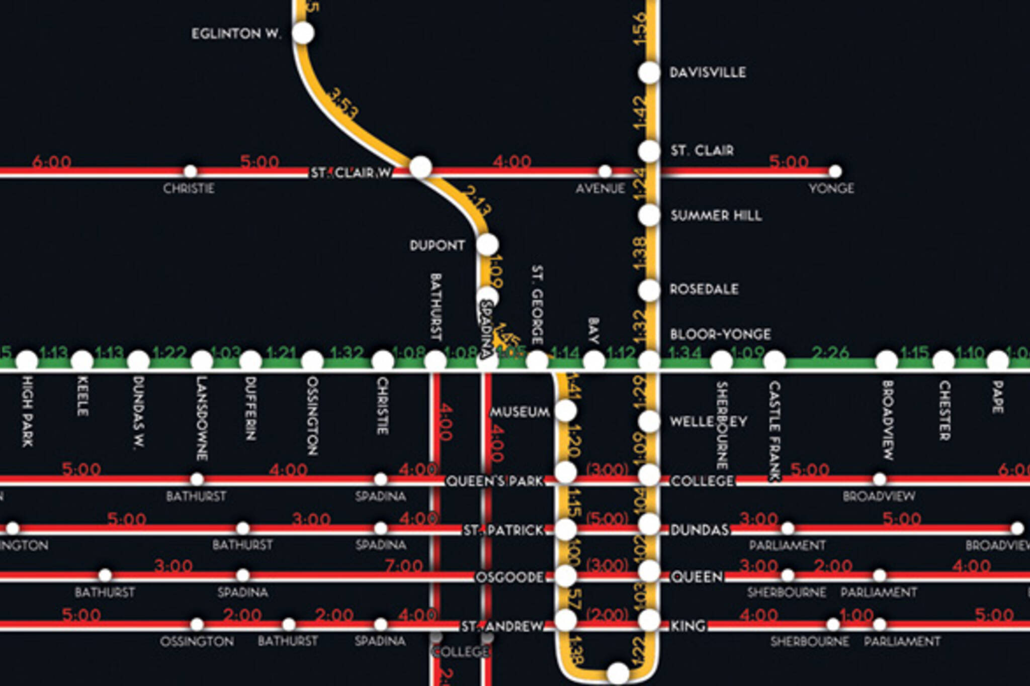 TTC Route Map Time Stop