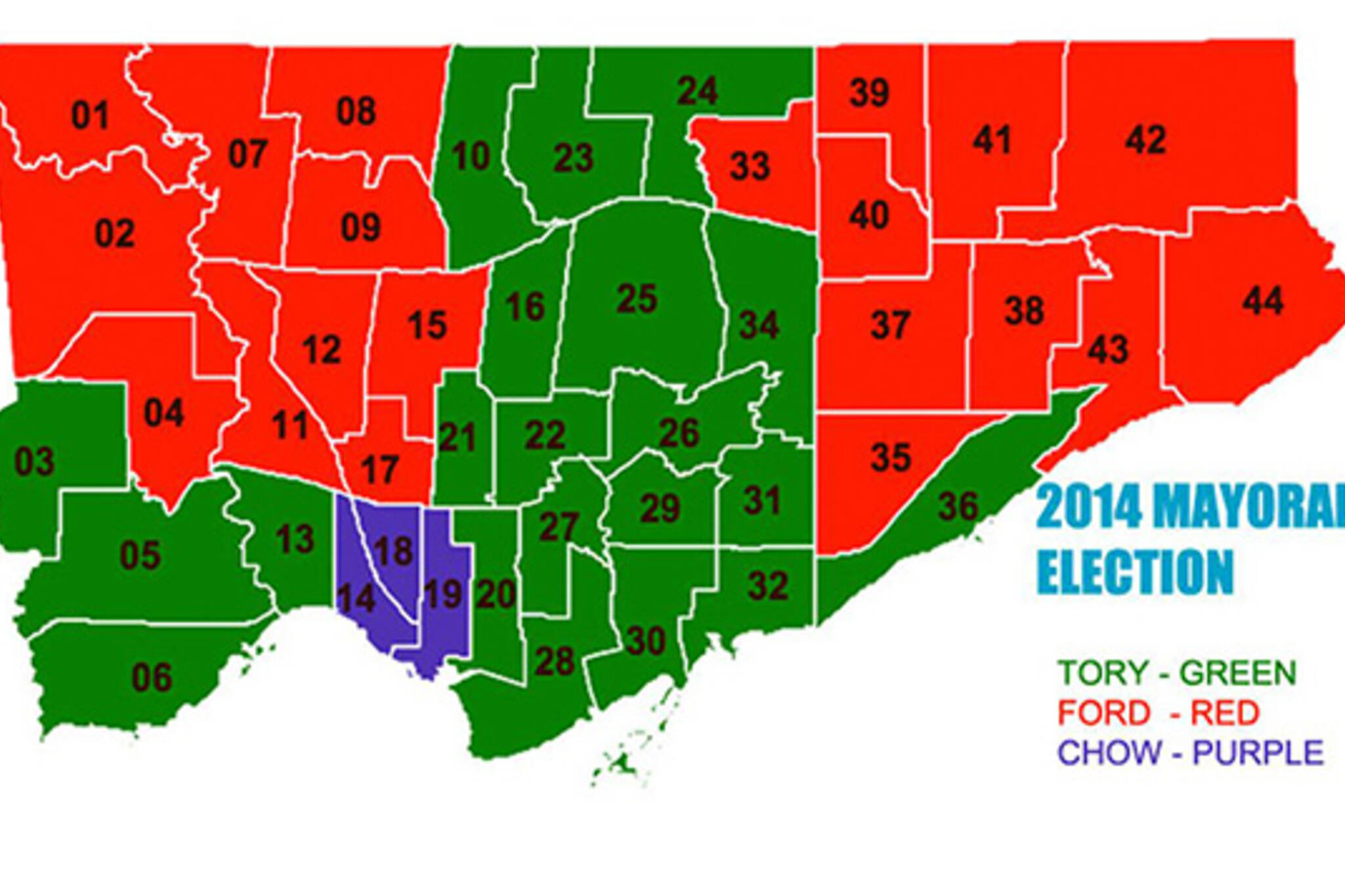 Toronto vote map election