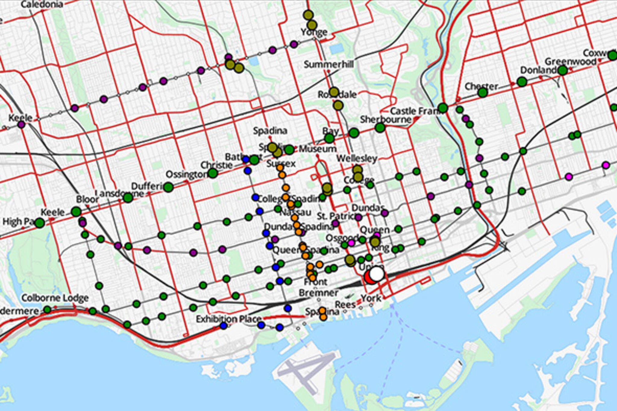 animated TTC map Toronto