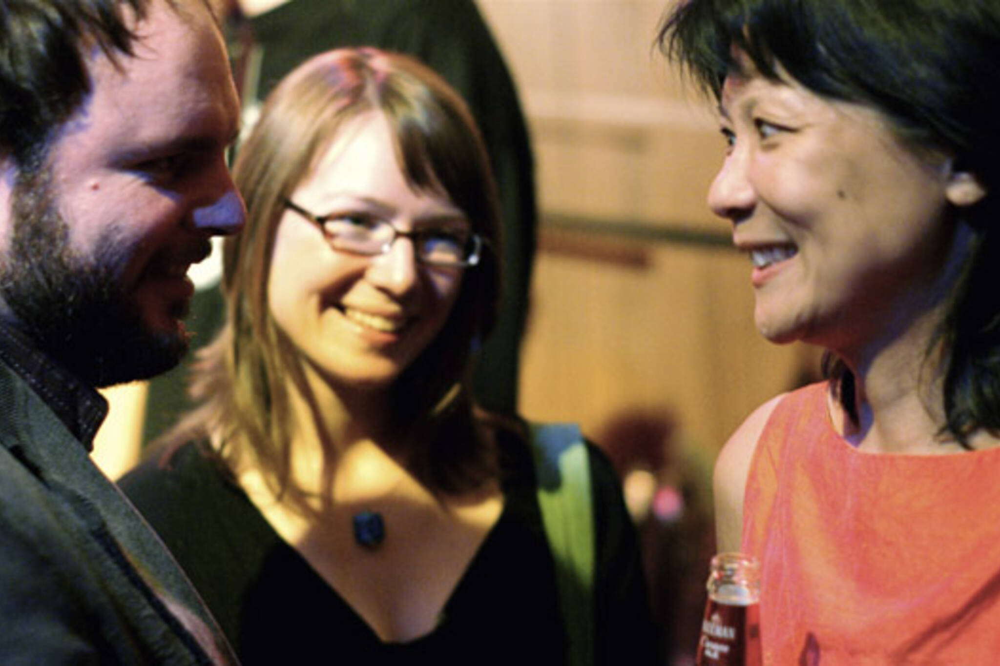 Olivia Chow (right) attended the Spacing magazine launch of The People Issue, seen here with Spacing publisher Matthew Blackett and Laura Boudreau