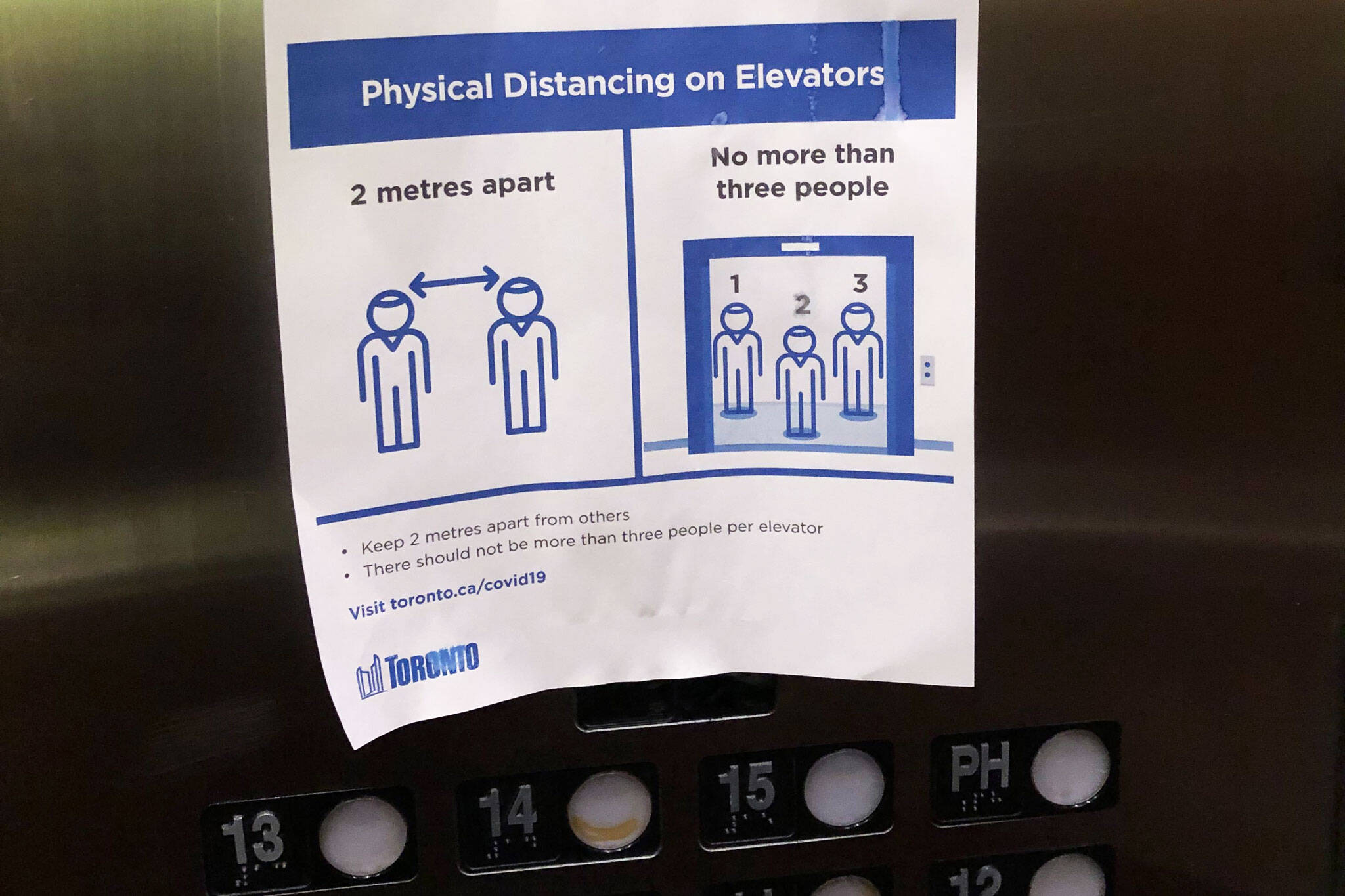 physical distancing elevators toronto