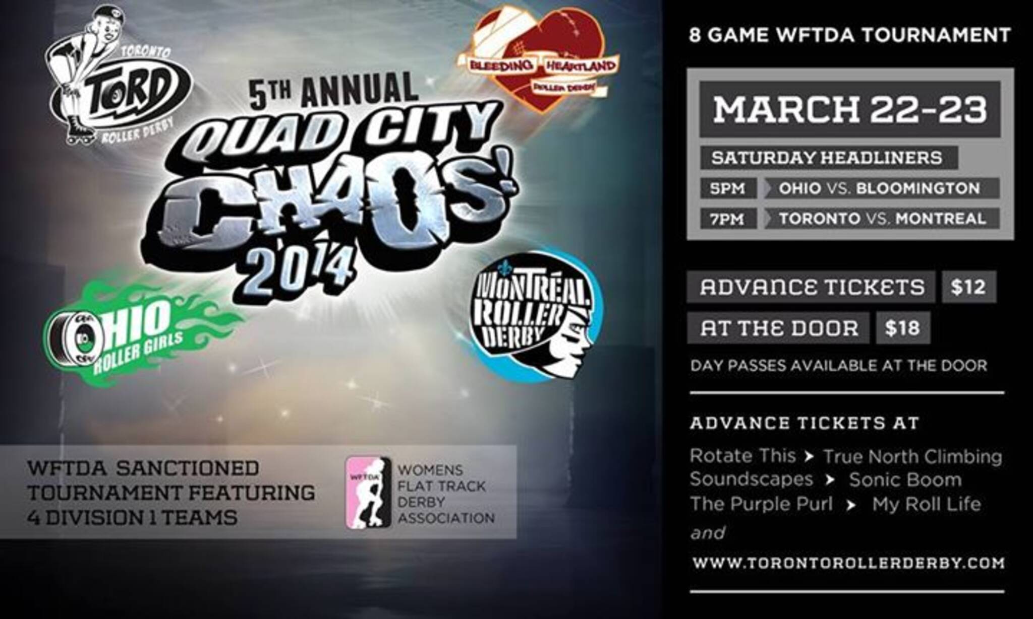 Toronto Roller Derby Presents Quad City Chaos