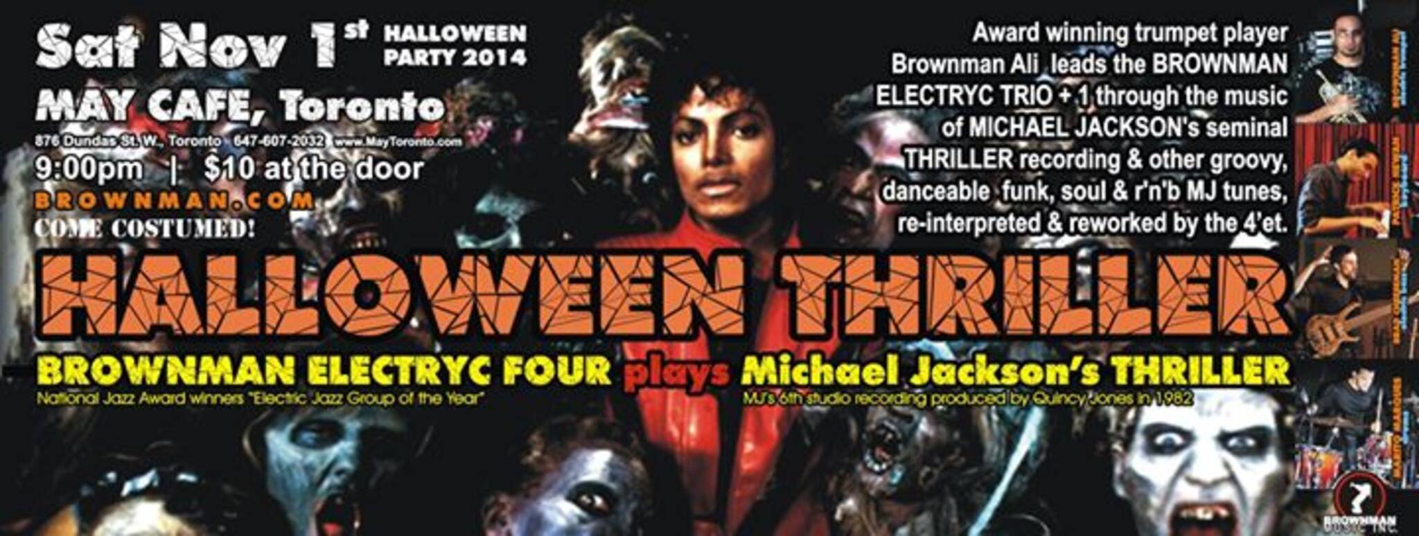 Sat-Nov-01: HALLOWEEN THRILLER @ May, 9pm, $10 performing the entire ...