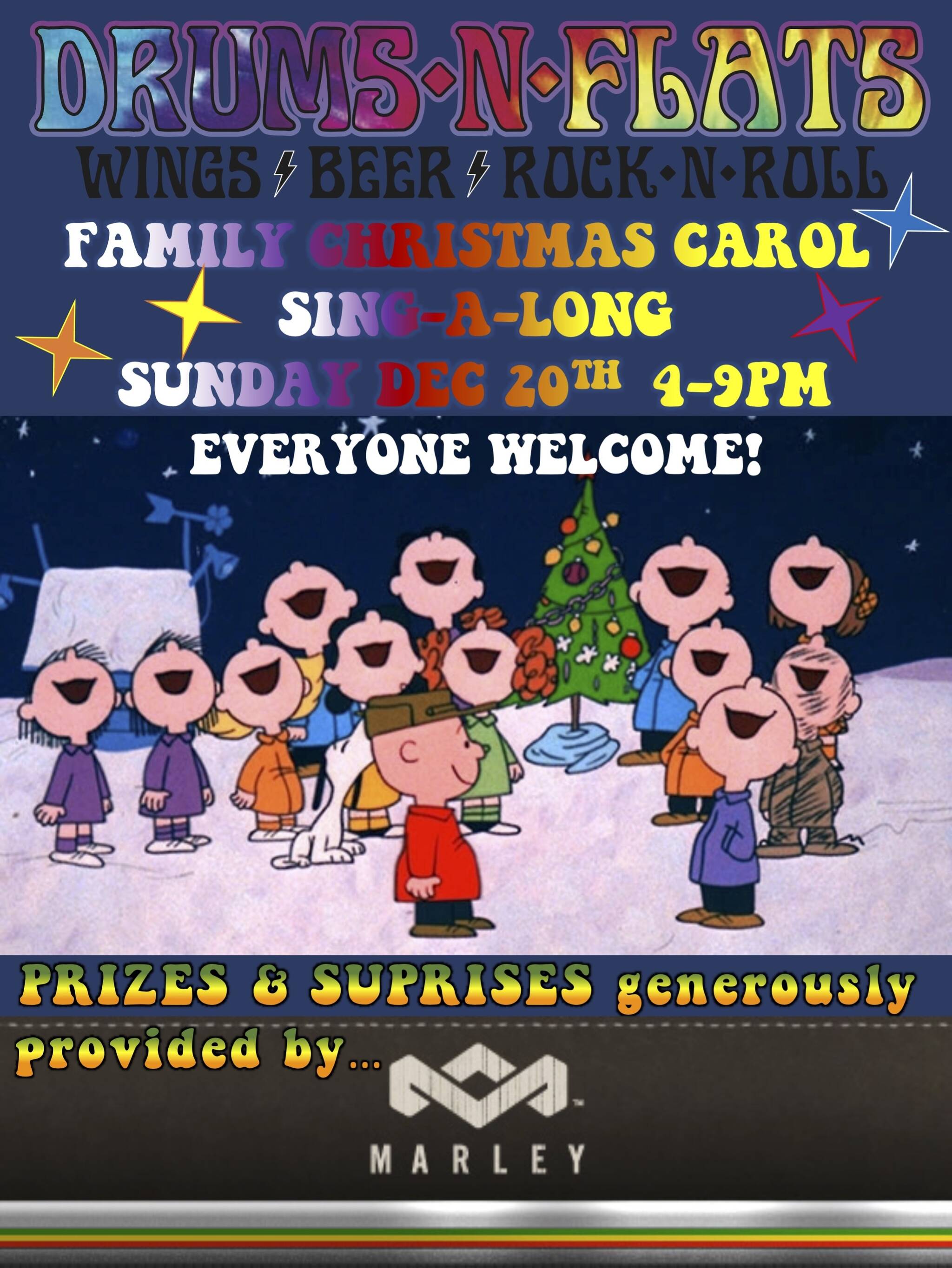 Family Christmas Carol Singalong at Drums N Flats