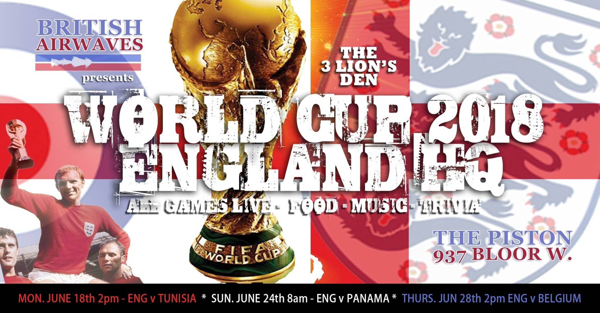 The 3 Lion's Den - England World Cup HQ Toronto