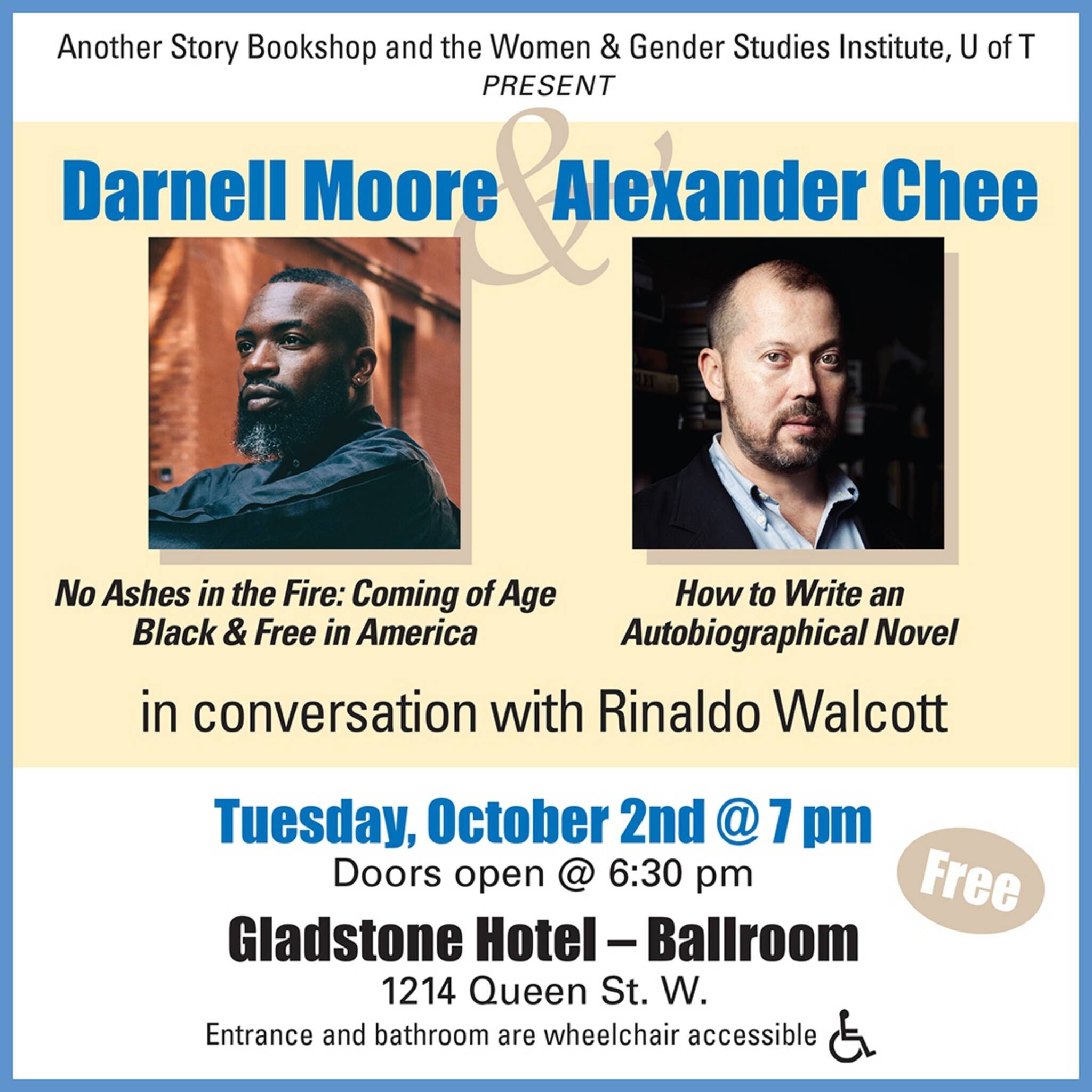 Darnell Moore and Alexander Chee in conversation with Rinaldo Walcott
