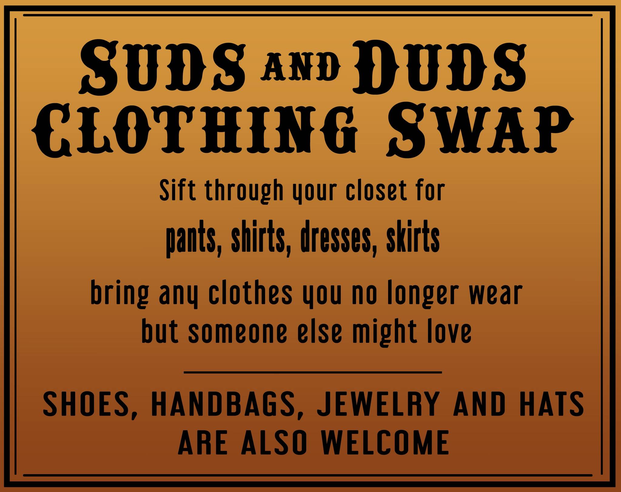 Suds and Duds - Women's Clothing Swap