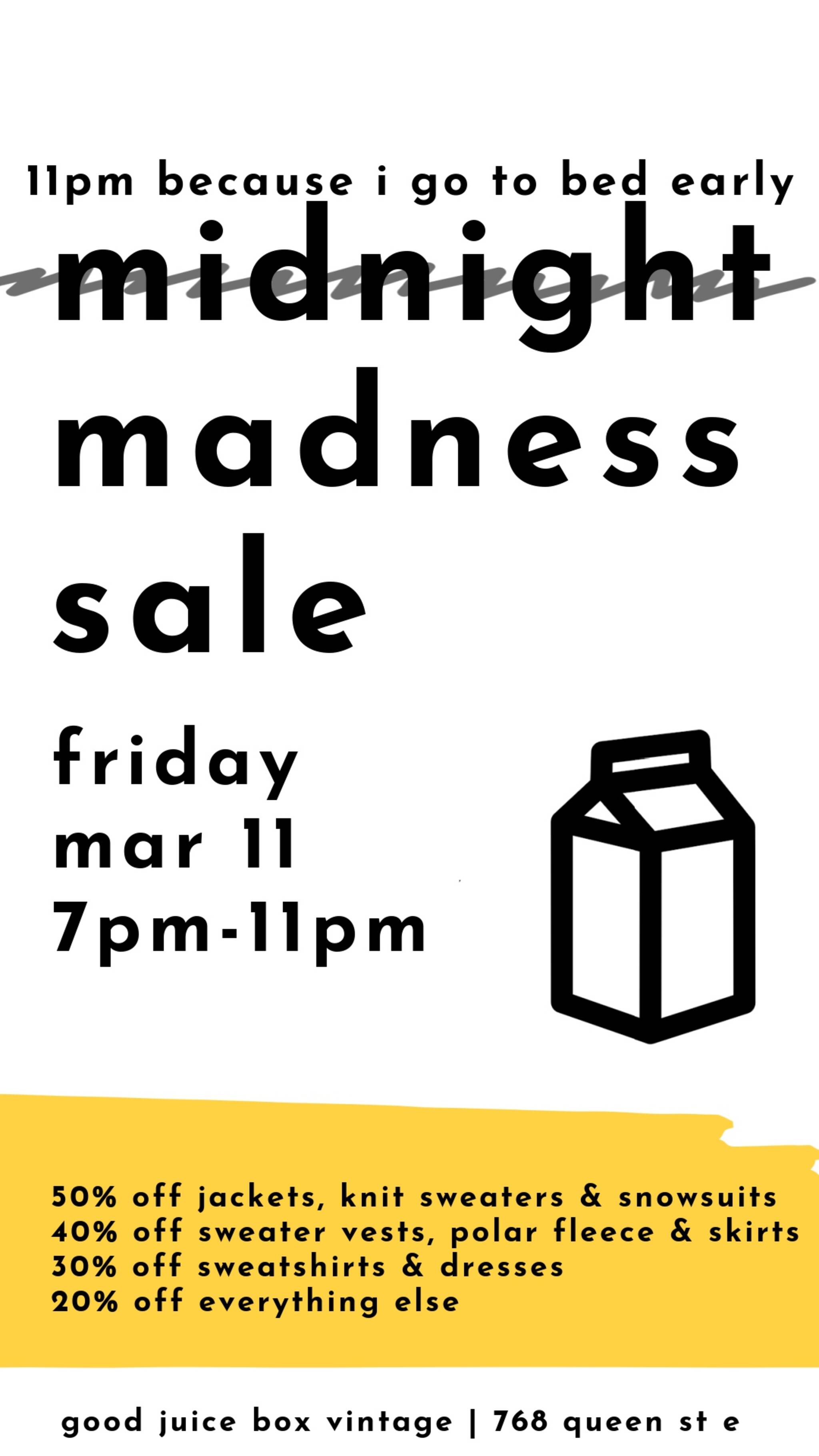 Midnight Madness Sale