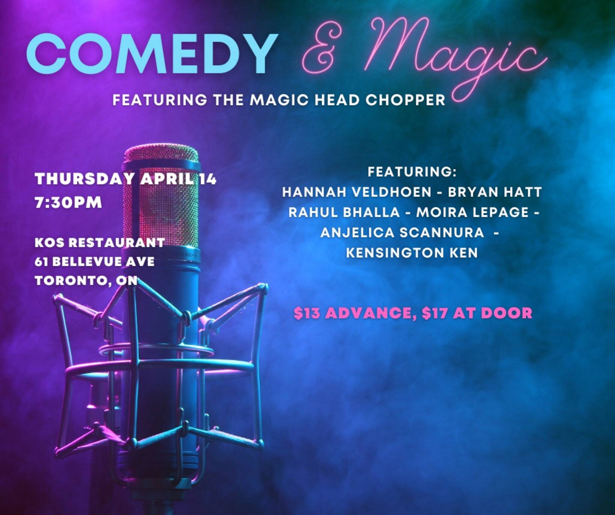 Thursday night comedy and magic