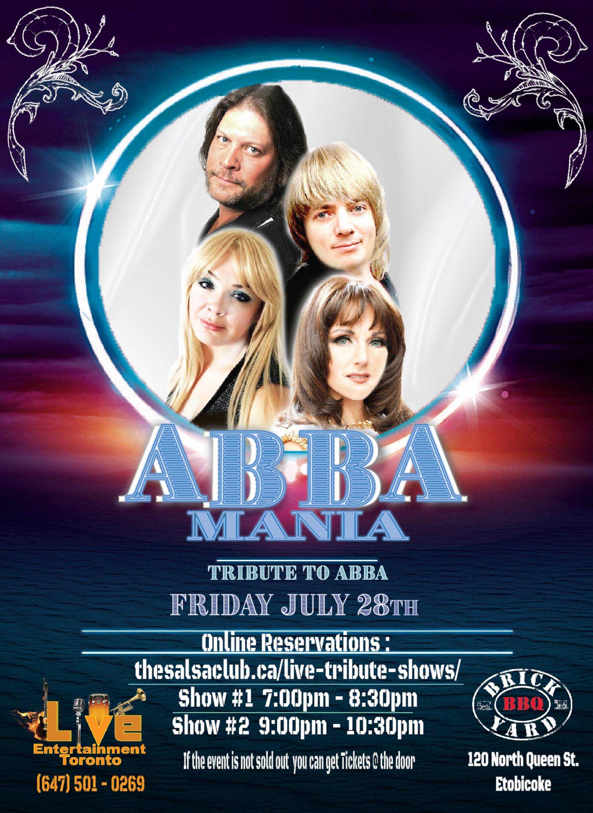 Live Tribute Shows ABBA BBQ Rib Fest Patio Party