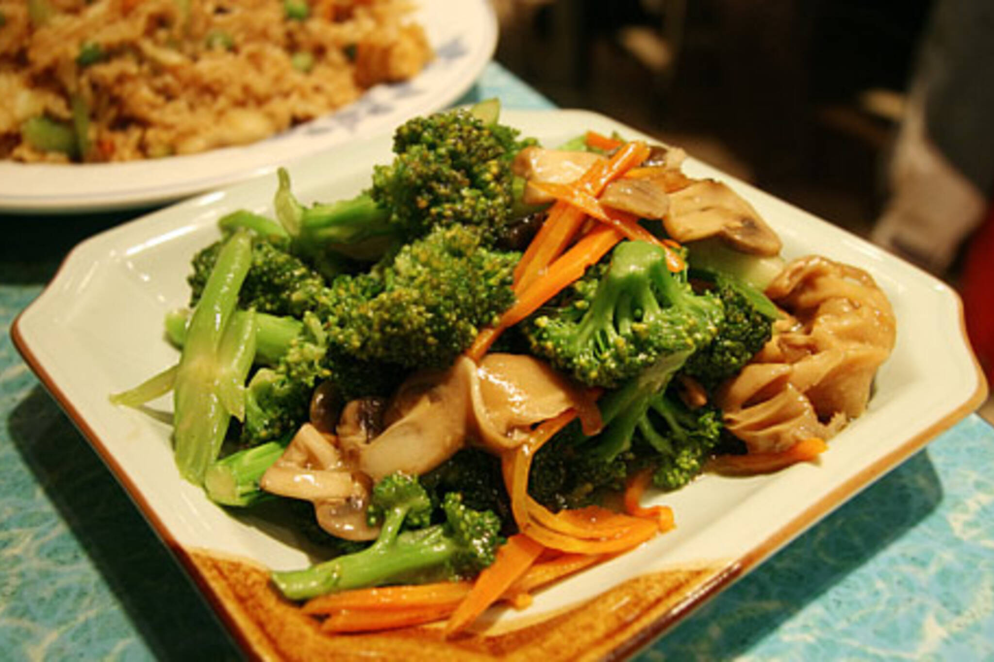 Broccoli and 3 Mushrooms at Cafe 668