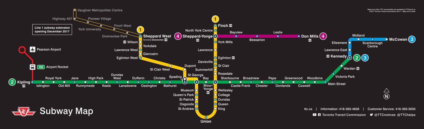 TTC地铁地图