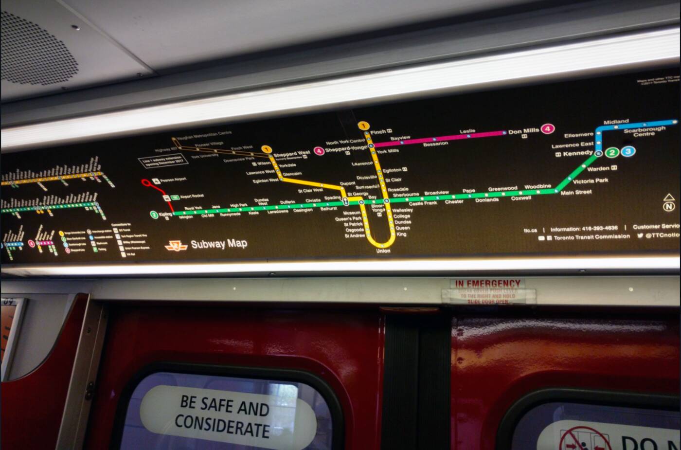 TTC subway map