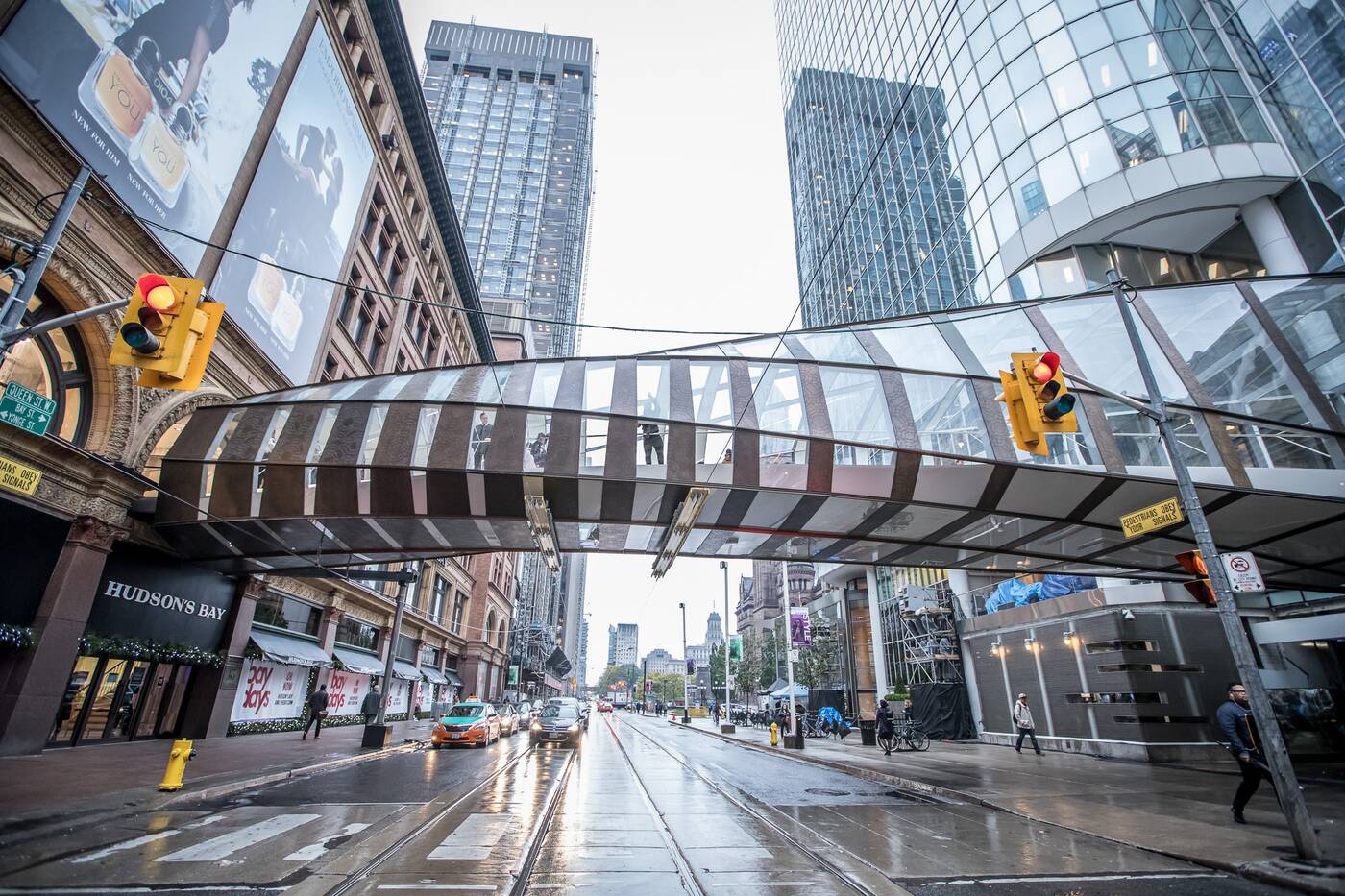 Pedestrian bridge installed at Toronto Eaton Centre - constructconnect.com