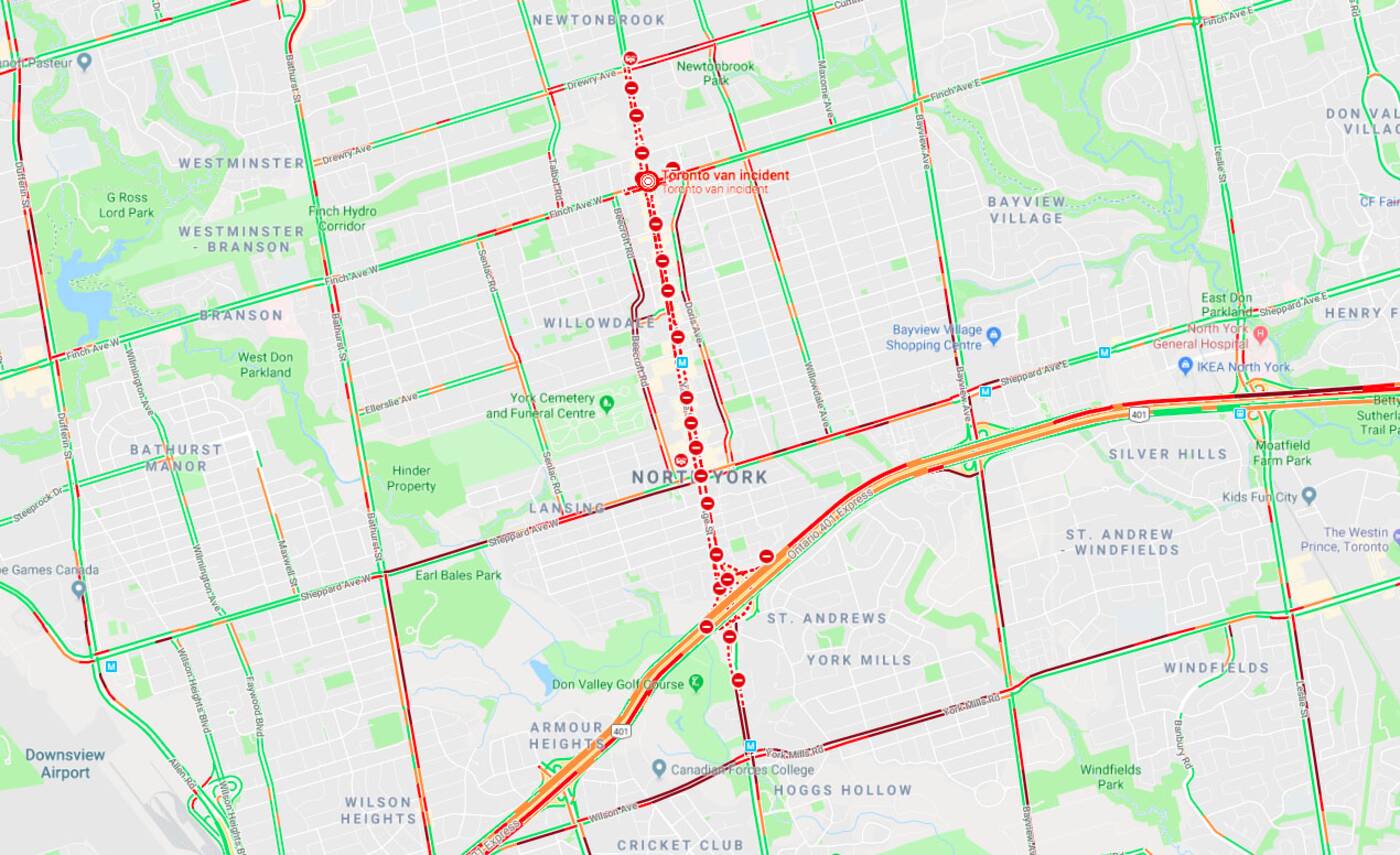 Toronto attack traffic