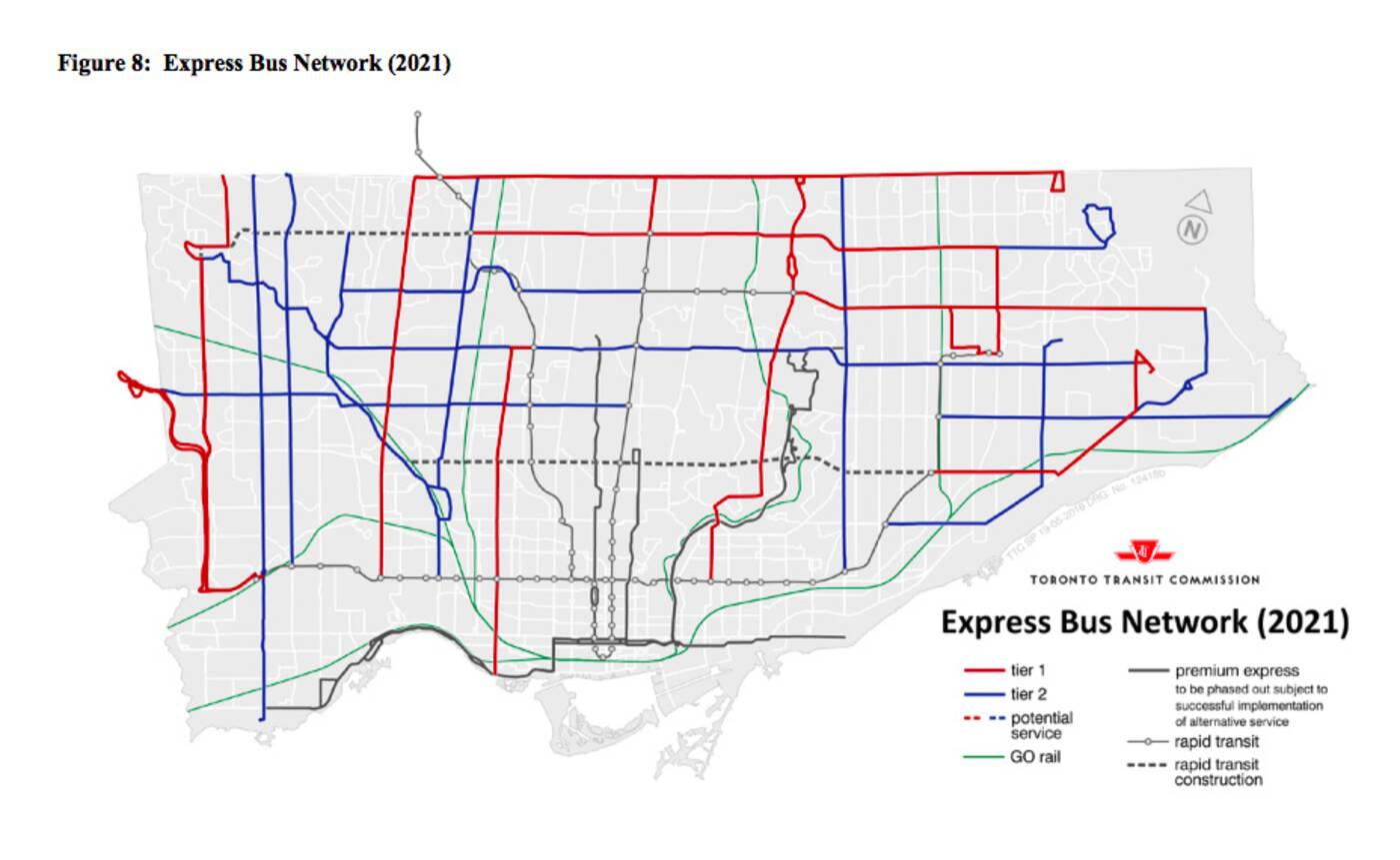 ttc express bus network