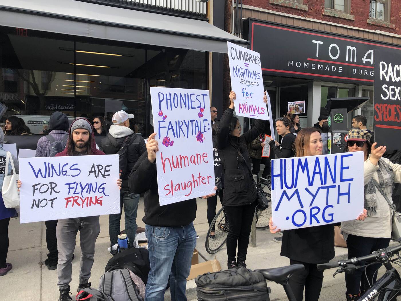 Vegan activists protest at one of Toronto's favourite ...