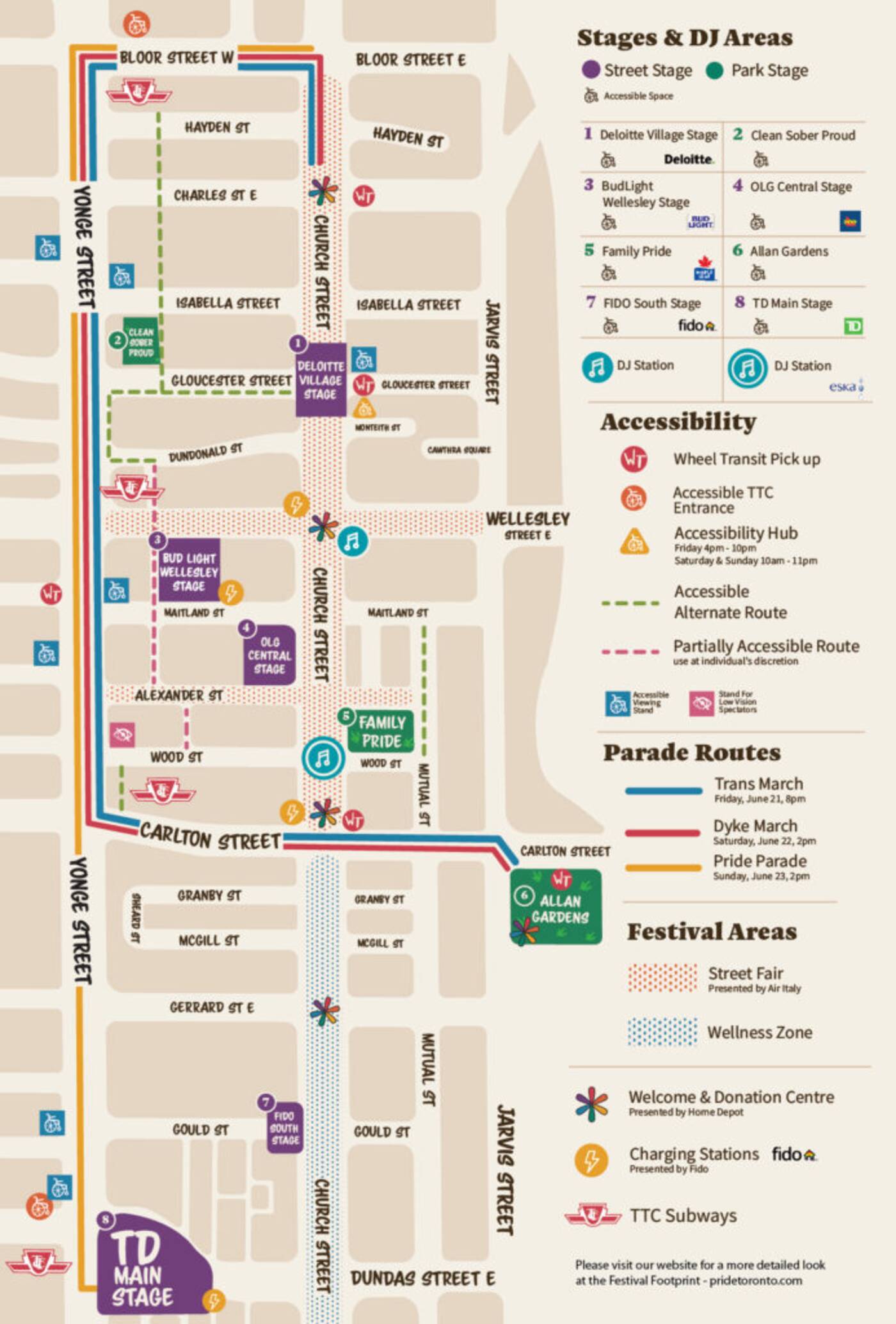 Toronto Pride Parade Map