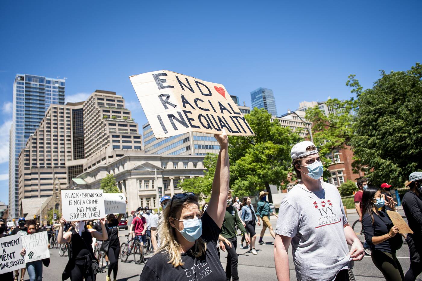 Hundreds marched in Toronto today against antiBlack racism