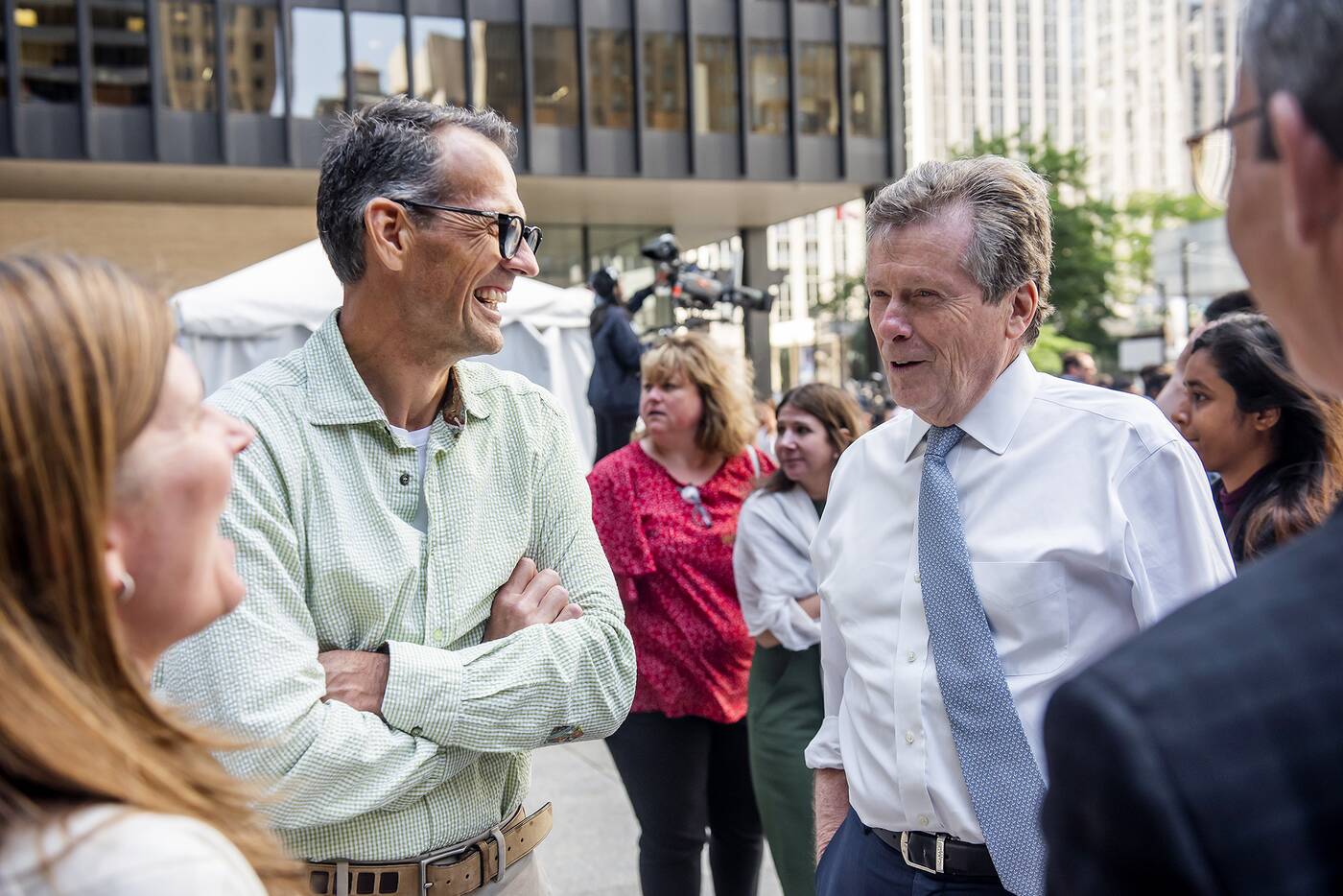 John Tory did a walk-around and interacted with TD employees at the event.