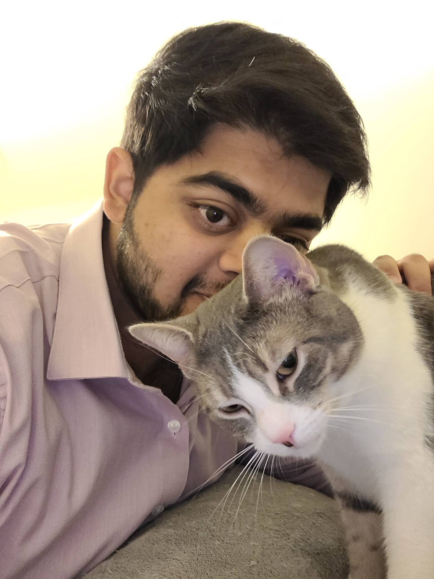 Abbas Zoeb and his pet cat