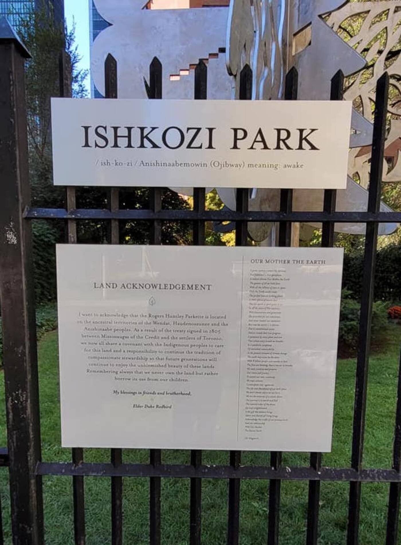 Ishkozi Park toronto