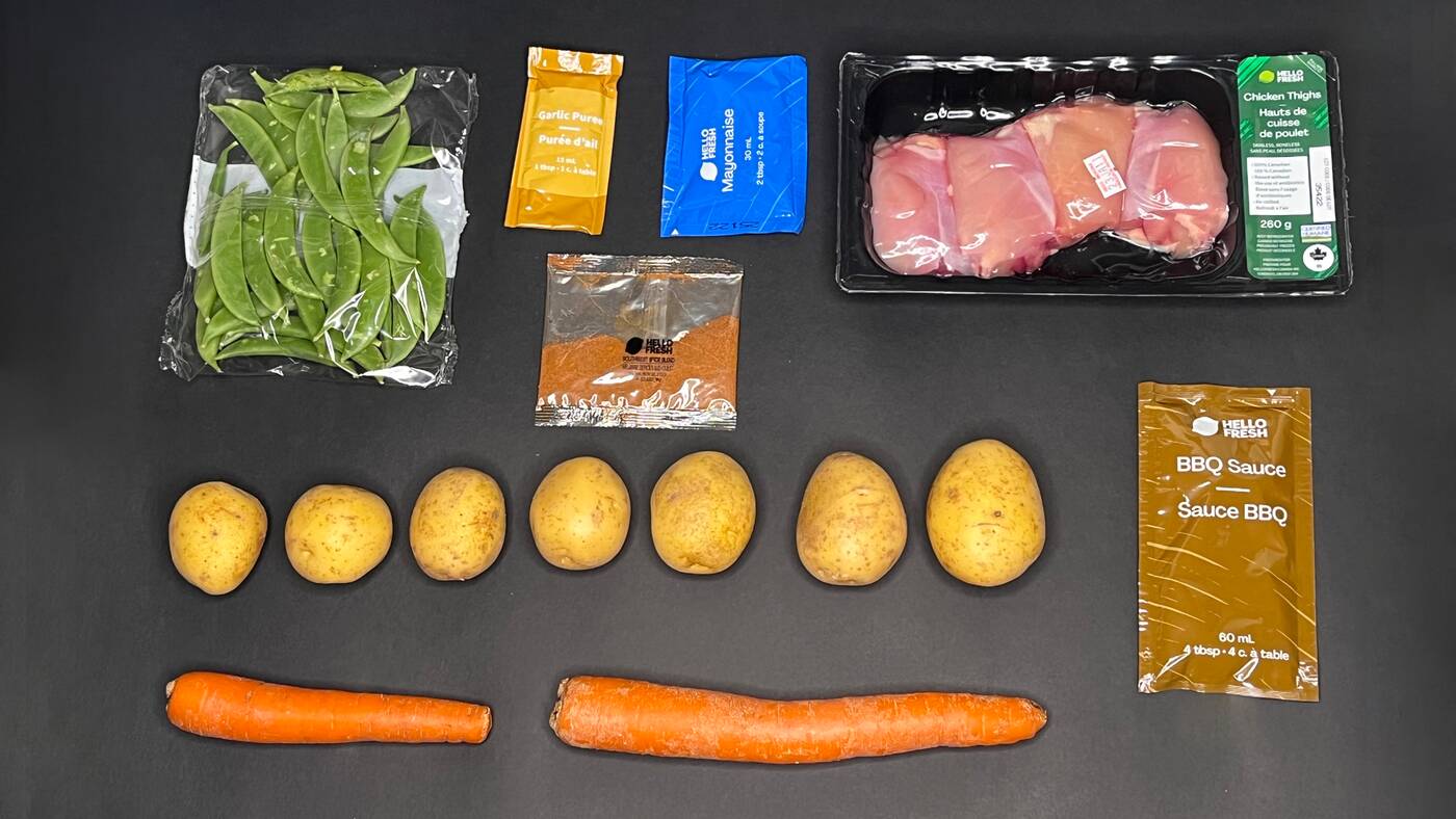 ingredients for a BBQ chicken dinner