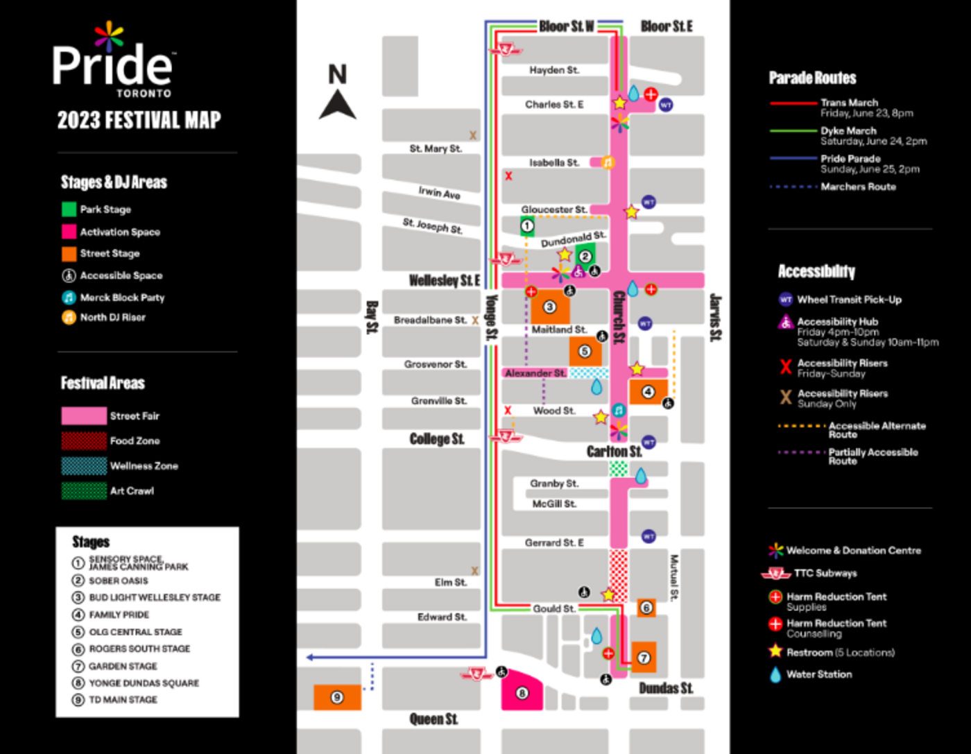 The Toronto Pride Parade route map and road closures for 2023