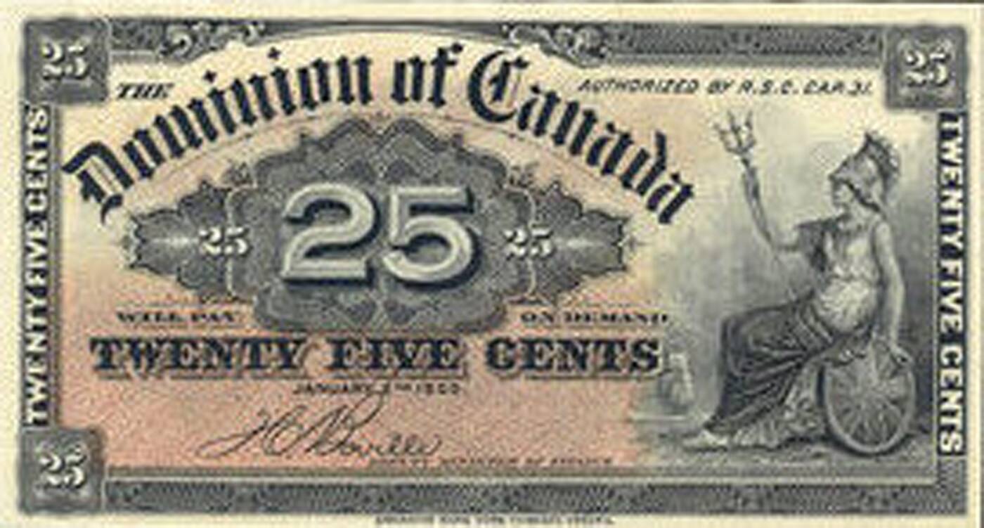 canada 25 cent note
