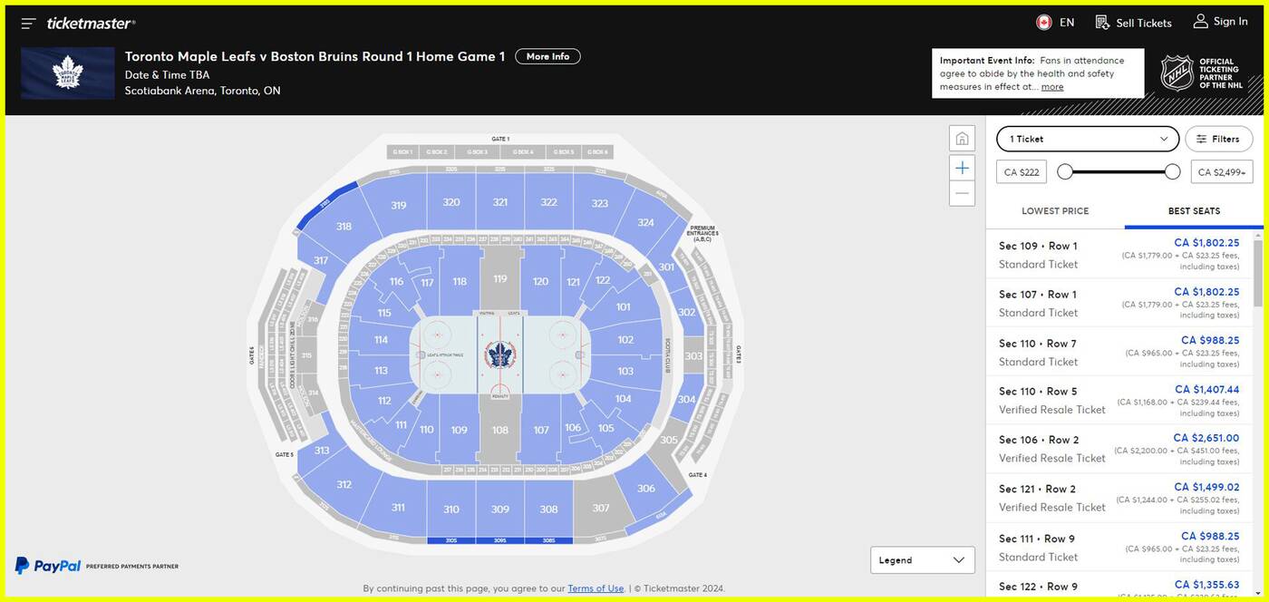 leafs ticket prices